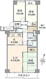 横浜鶴ケ峰ビューハイツ 3SLDKの間取図画像