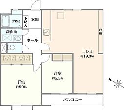 ベルハウス西谷 2LDKの間取図画像