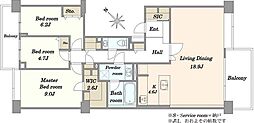 新百合ヶ丘パークハウス 3LDKの間取図画像