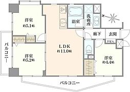 ビッグヴァンベイフロント横浜 3LDKの間取図画像
