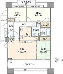 ドレッセあざみ野コリーナコート 3LDKの間取図画像