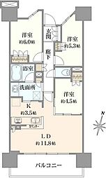 ドレッセ二子新地 3LDKの間取図画像