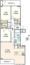 コープ野村鎌倉・台2号棟 3LDKの間取図画像