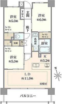 間取り クオス藤沢善行 6階/-