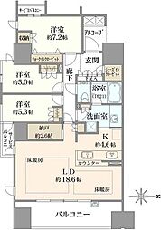 グランドメゾン上本町THECLASS 3SLDKの間取図画像