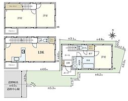 大阪市東成区東今里3丁目中古戸建 3LDKの間取り