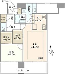 エルザグレース堀江タワー 1SLDKの間取図画像