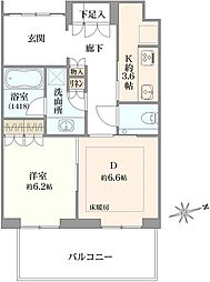 グラングリーン大阪ザノースレジデンス 1LDKの間取図画像