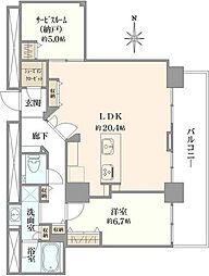 レジデンス梅田ローレルタワー 2LDKの間取図画像
