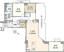 ジオグランデ岡本一丁目 2LDKの間取図画像