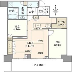グランドメゾン新梅田タワーザクラブレジデンス 2LDKの間取図画像