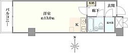 メロディーハイム平野町 ワンルームの間取図画像