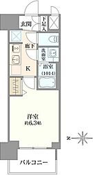 プレサンス大手前ピリオド 1Kの間取図画像