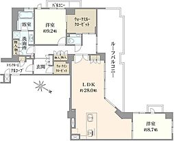 ジオグランデ岡本一丁目 2LDKの間取図画像