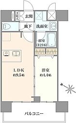 プレサンス大阪天満リバーシア 1LDKの間取図画像