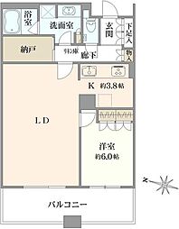 ザ・千里タワー 1SLDKの間取図画像