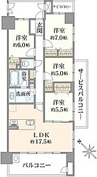 グランファースト千里桃山台7号棟 4LDKの間取図画像