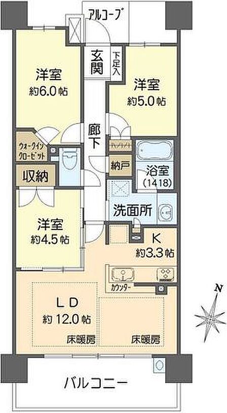 3LDK 間取り