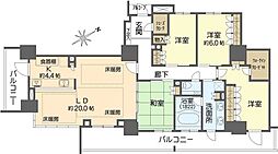 プラウドタワー阿倍野 4LDKの間取図画像