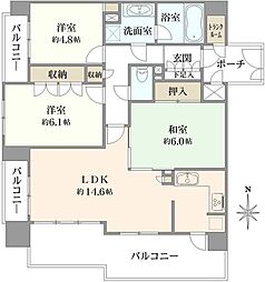 ファインベール守口 3LDKの間取図画像