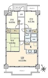 サンマンション塚口5 3LDKの間取図画像