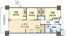 コスモザパークスEAST-1 3LDKの間取図画像