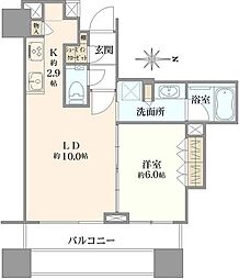 シティタワー名古屋久屋大通公園 1LDKの間取図画像