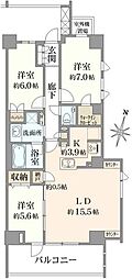 プラウド瑞穂陽明テラス 3LDKの間取図画像