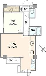 セザール第三所沢 1LDKの間取図画像
