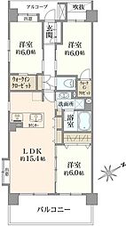 コスモシティ新所沢けやき台 3LDKの間取図画像