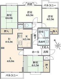ホーユウパレス秦野 4LDKの間取図画像
