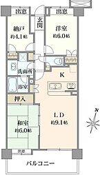 浦和木崎ローヤルコーポ 2SLDKの間取図画像