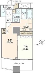 ザ・パークハウス西新宿タワー60 1LDKの間取図画像