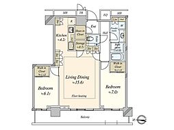 ザ・パークハウス晴海タワーズクロノレジデンス 2LDKの間取図画像