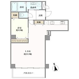 マンション白金台 1LDKの間取図画像