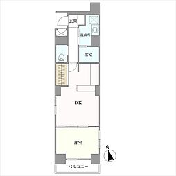 スカイコート銀座東2 1DKの間取図画像