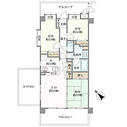 アーバンキャッスル高幡不動 3LDKの間取図画像