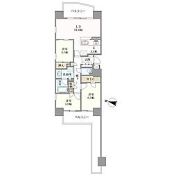 レーベン草加ジュリアヴィヴァーチェ 3LDKの間取図画像