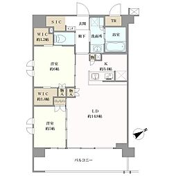 デュオセーヌさいたまサウス 2LDKの間取図画像