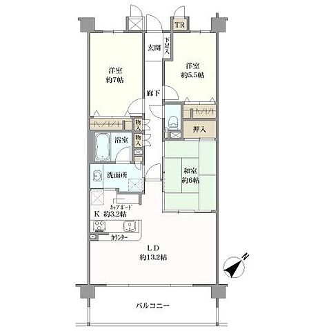 間取り サンマンションアトレ横須賀III 1階/-