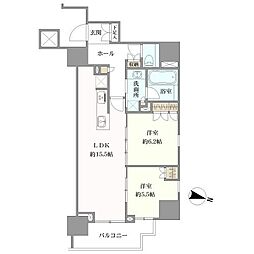 プラウドタワー名駅南 2LDKの間取図画像