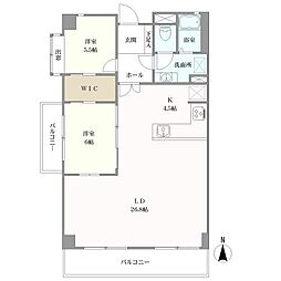 浄心ステーションビル南館 2LDKの間取図画像