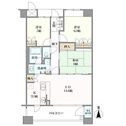 南武庫之荘アーバンライフ 3LDKの間取図画像