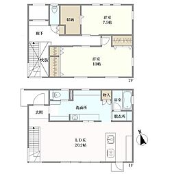 近鉄京都線 近鉄宮津駅 徒歩5分 2LDKの間取り