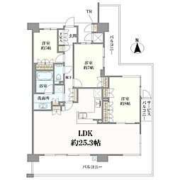 シャリエ高槻 3LDKの間取図画像