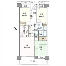 モンセーヌ南茨木A棟 3LDKの間取図画像