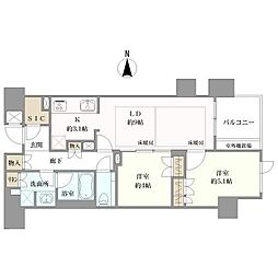 クラッシィハウス御池柳馬場 2LDKの間取図画像