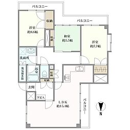グランフォルム清水別邸 3LDKの間取図画像