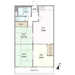 シャトード本山 3DKの間取図画像