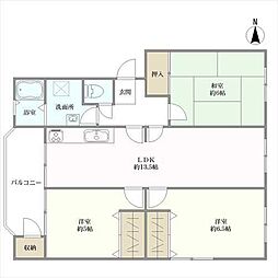 ハイム長岡A棟 3LDKの間取図画像